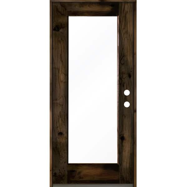 Krosswood Doors 36 In. X 80 In. Rustic Knotty Alder Full-Lite Left-Hand ...