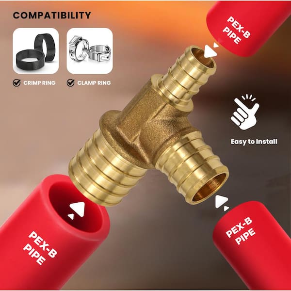 XFITTING Pex-T-Stück 1 X 1 X 3/4 Zoll – 50 Stüc Produktbild-Vorschau 2