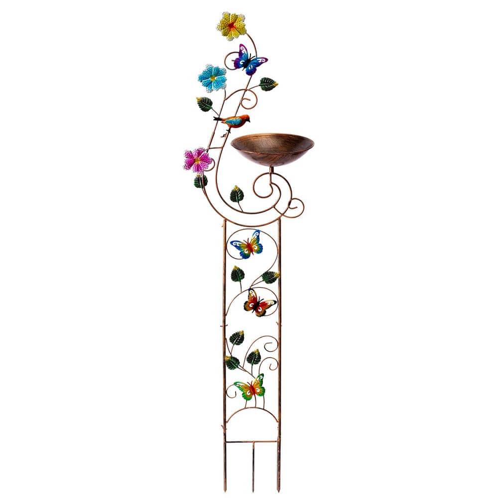 Angel Sar 57 in. Height Metal Bird Decorative Bird Baths with