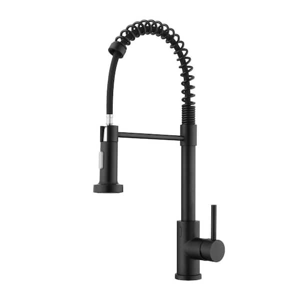 Flynama Single Handle Pull Down Sprayer Kitchen Faucet Touchless in Matte Black