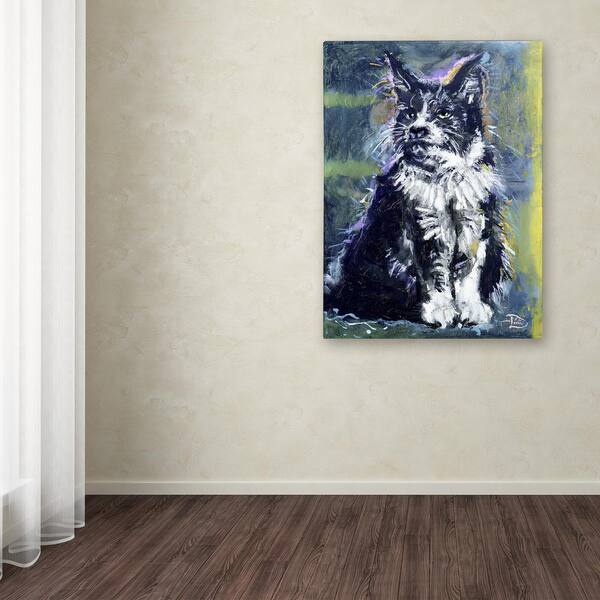 Trademark Fine Art 32 in. x 24 in. "Kissy Kat" by Lowell S.V. Devin Printed Canvas Wall Art
