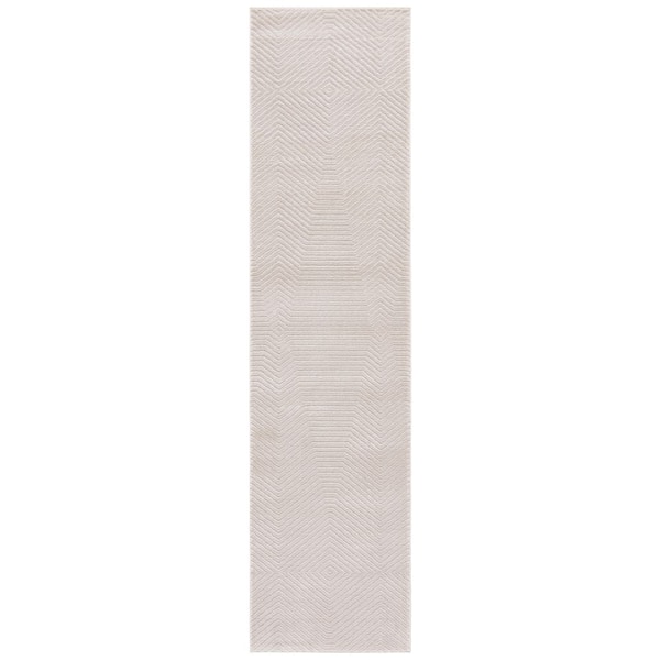 SAFAVIEH Carter 2 ft. x 8 ft. Ivory/Taupe Geometric Striped Runner Rug