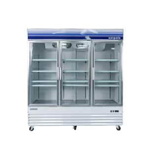 78 in. W 53 cu. ft. 3 Glass Door Reach-In Commercial Refrigerator in White