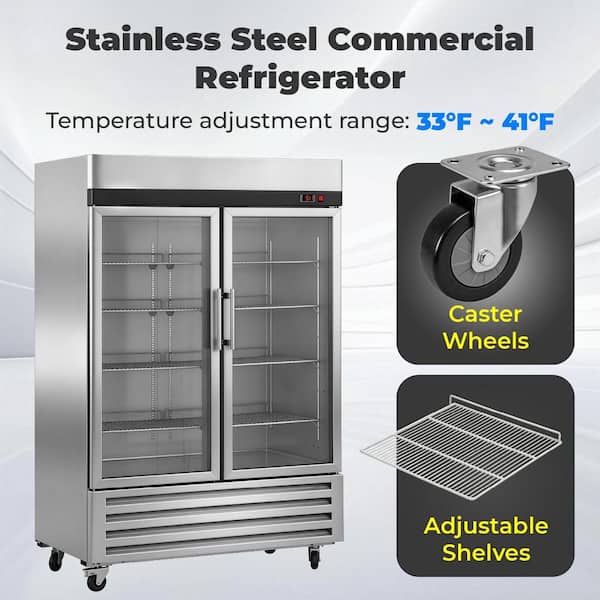 リケルメページ Karl home 45 Cu. Ft. Stainless Steel Commercial Refrigerator in