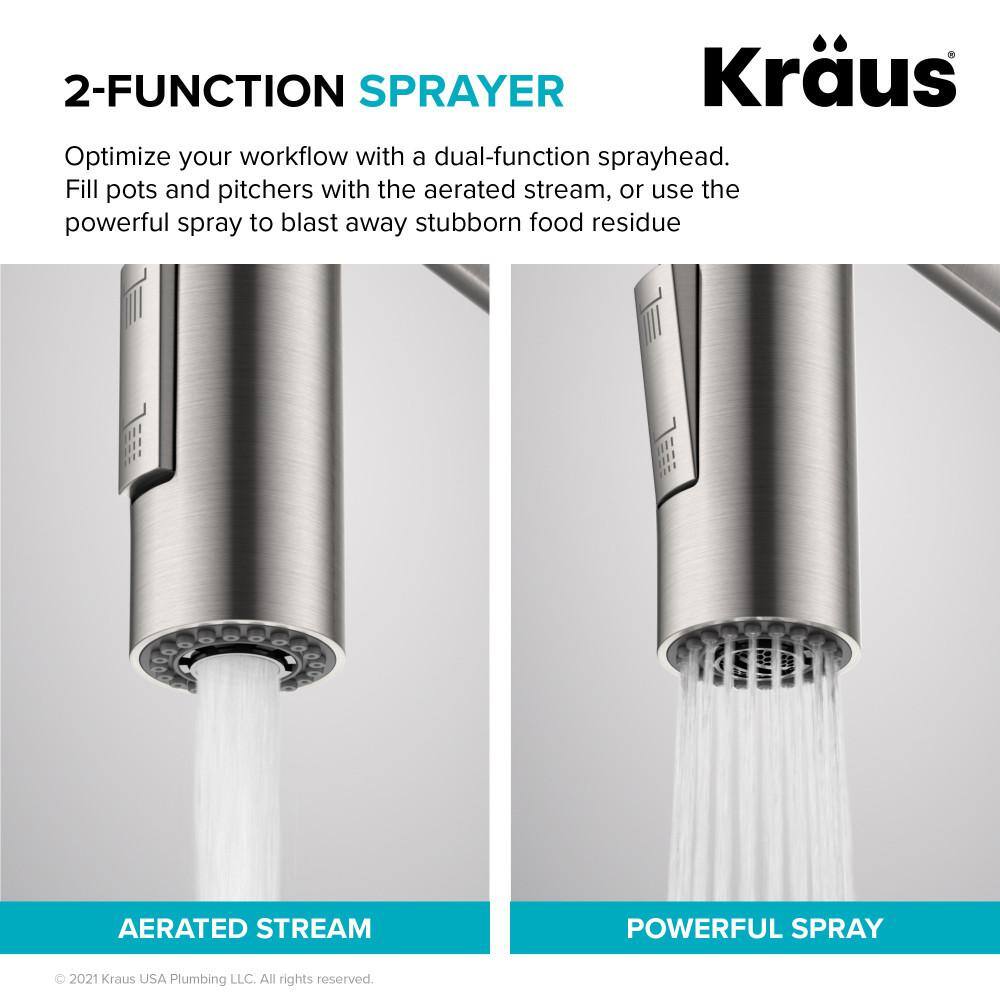 Chrome Commercial Style Pull-Down Kitchen Faucet with Spray