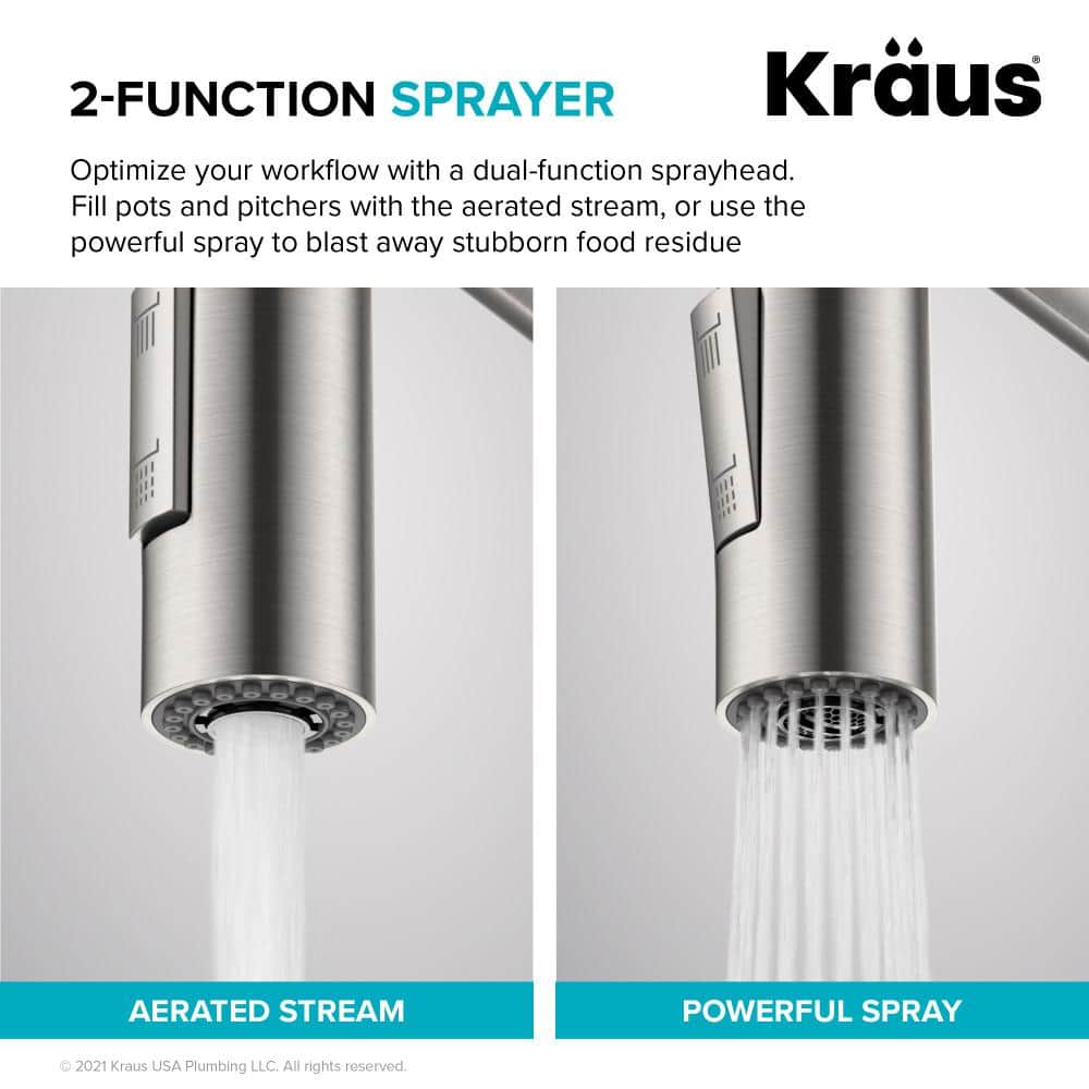 Stainless Steel Commercial Pull-Down Kitchen Faucet with Spray