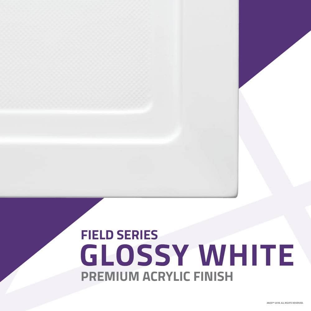 Field Series 60'' White Acrylic Double Threshold Shower Base