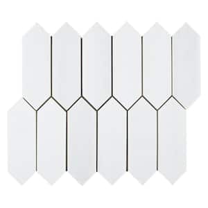 White Dolomite Picket 10 in. x 12 in. x 10 mm Polished Marble Mosaic Tile (4.19 sq. ft./case)