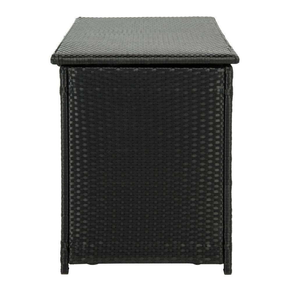 Cosima 53 Inch Black PE Rattan Outdoor Storage Box