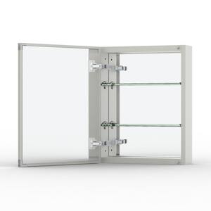 16 in. W x 20 in. H Rectangular Silver Aluminum Recessed/Surface Mount Medicine Cabinet with Mirror