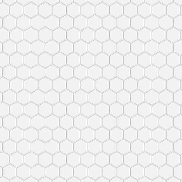 Merola Tile - Metro 1 in. Hex Matte White 10-1/4 in. x 11-7/8 in. Porcelain Mosaic Tile (8.6 sq. ft. /Case)