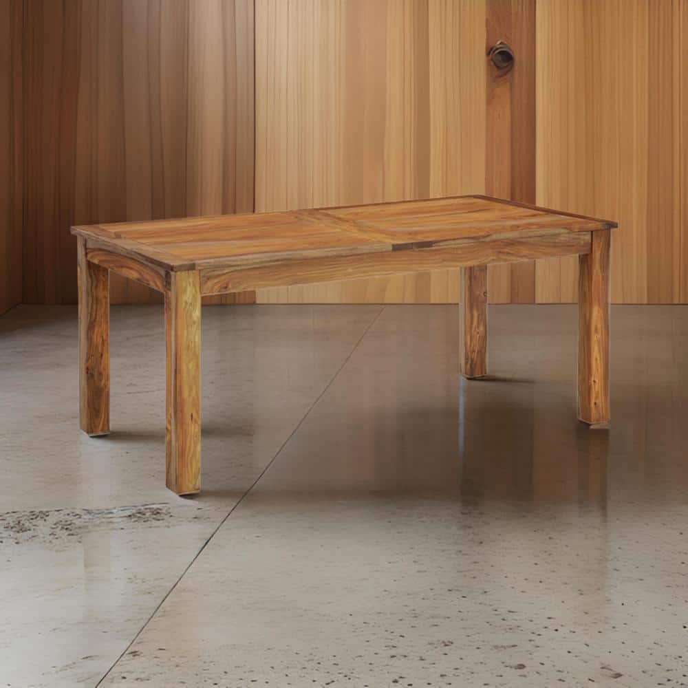 Natural Brown Sheesham Wood Extendable Dining Table for Eight