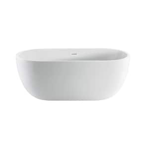 Pan 56 in. Acrylic Flatbottom Non-Whirlpool Bathtub in White with No Holes and Integral Drain