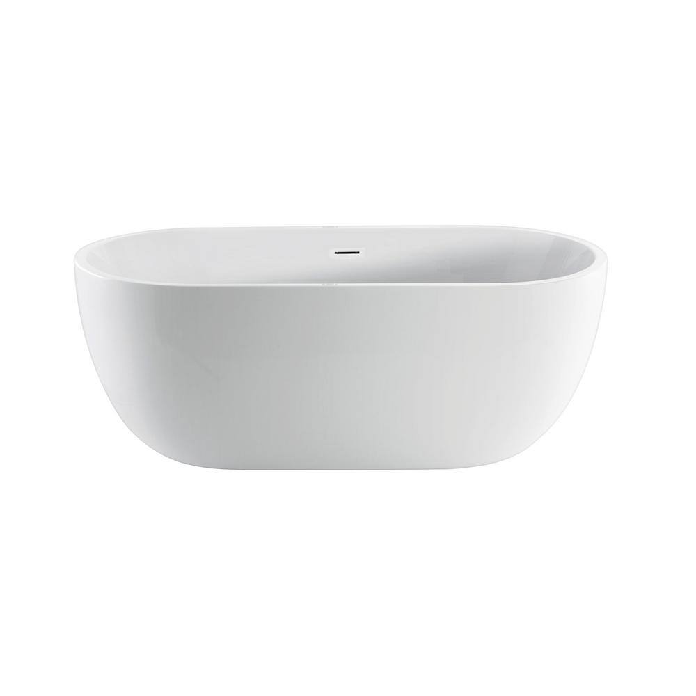 Pan 56 in. Acrylic Flatbottom Non-Whirlpool Bathtub in White with No Holes and Integral Drain price history on PriceWatchPro
