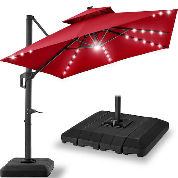 best offset patio umbrella canada 11x11ft Backyard Telescopic Umbrella, Extra Large Umbrella, Turquoise Blue Upgrade your pool or patio with PURPLE LEAFs luxury telescopic cantilever umbrella Shop Umbrella & Base at