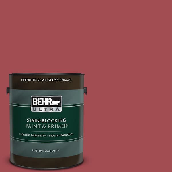 BEHR ULTRA 1 gal. #PPU1-07 Powder Room Semi-Gloss Enamel Exterior Paint & Primer