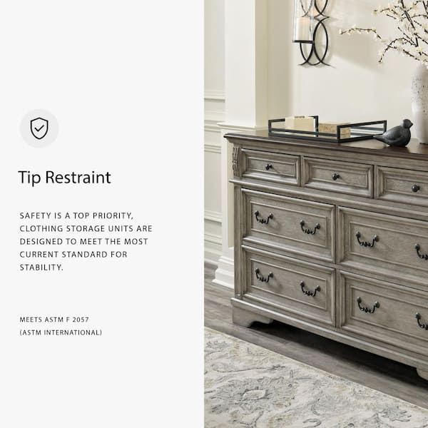 Signature DESIGN BY ASHLEY Lodenbay Gray 7 Drawer 64 in. Dresser