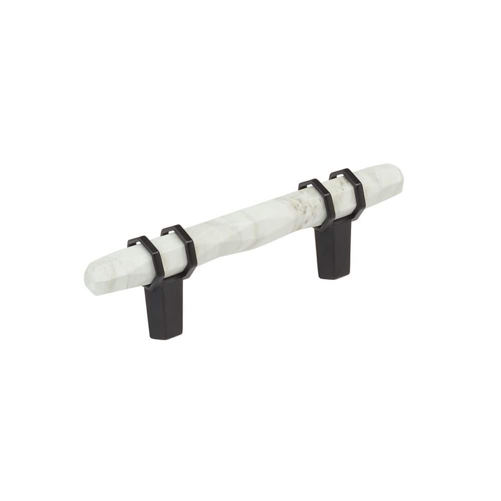 Carrione 3 in. (76 mm) Center-to-Center Marble White/Black Bronze Bar Cabinet Pull price history on PriceWatchPro