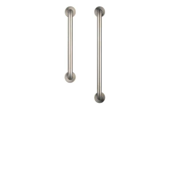 Glacier Bay 18 in. x 1-1/4 in. and 24 in. x 1-1/4 in. Concealed Screw ADA Compliant Grab Bar Combo in Brushed Stainless Steel