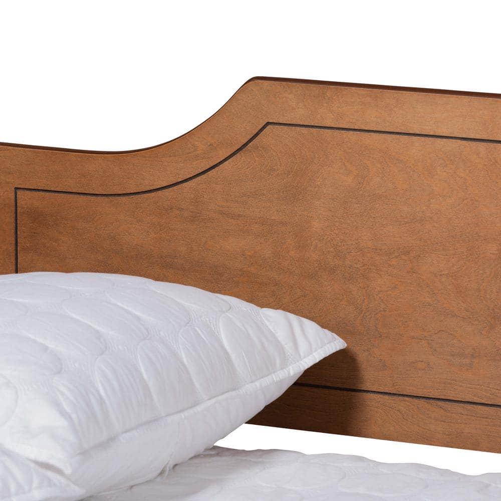 Walnut Brown Full Size Tufted Upholstered Wood Daybed