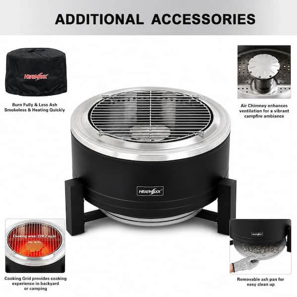 HeatMaxx 22 in. Smokeless Wood Burning Fire Pit with Turbo