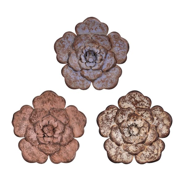 Decorative Metal Floral Stems Set of 3