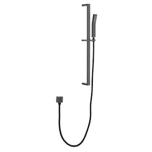 1-Spray Wall Mounted Handheld Shower Head GPM in Matte Black, Height Adjustable Shower Head