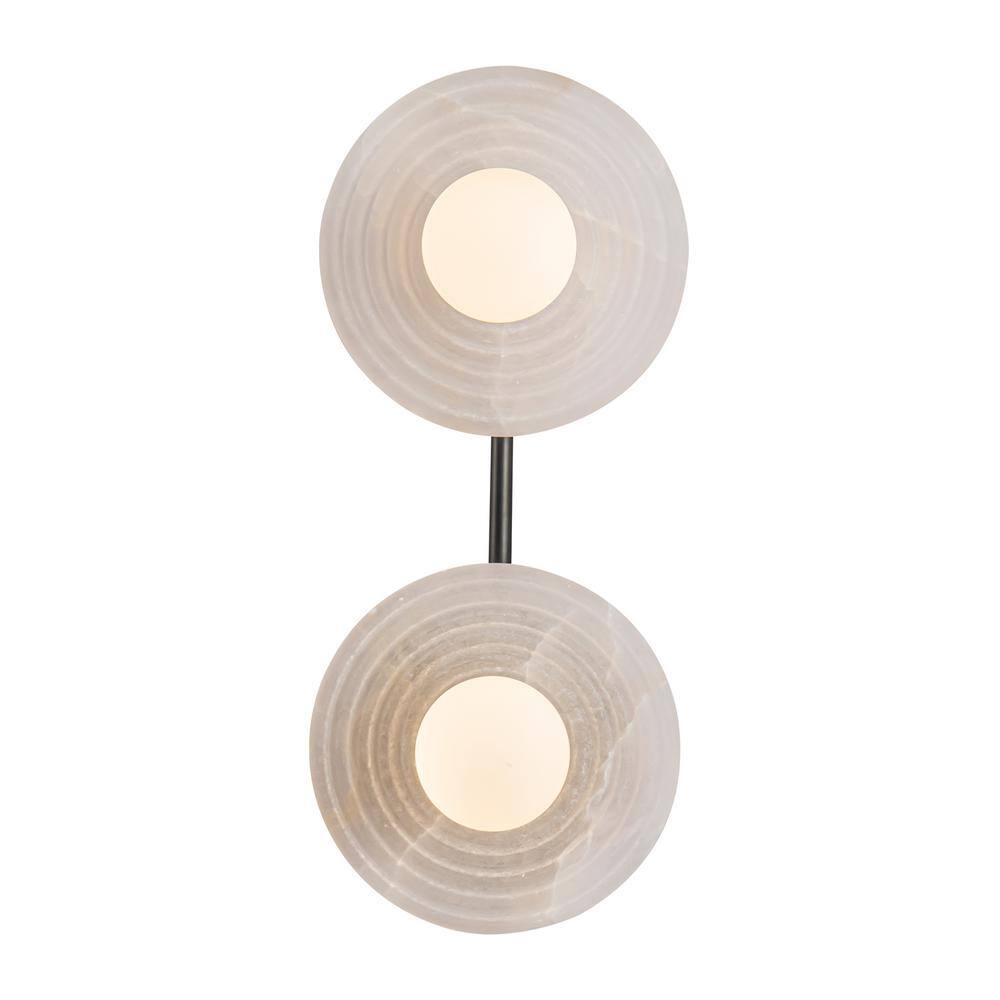 Urban Bronze Alabaster Dimmable 2-Light Vanity Fixture