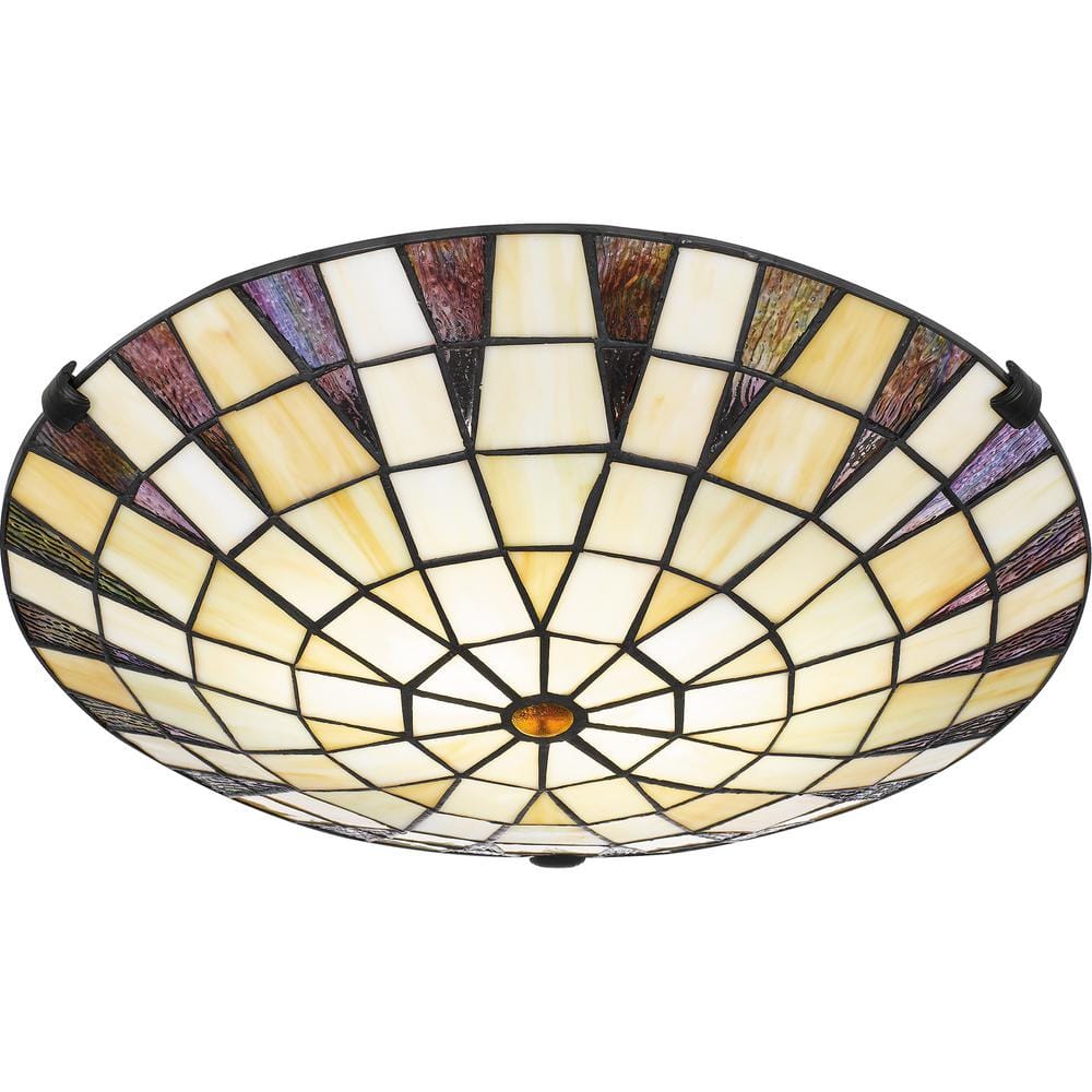 Legend Artisan Multicolored Glass 16.5" Matte Black Flush Mount