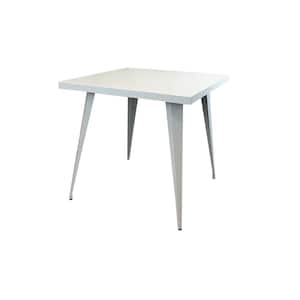 32 in. White Metal Top 4 Legs Dining Table (Seat of 4)
