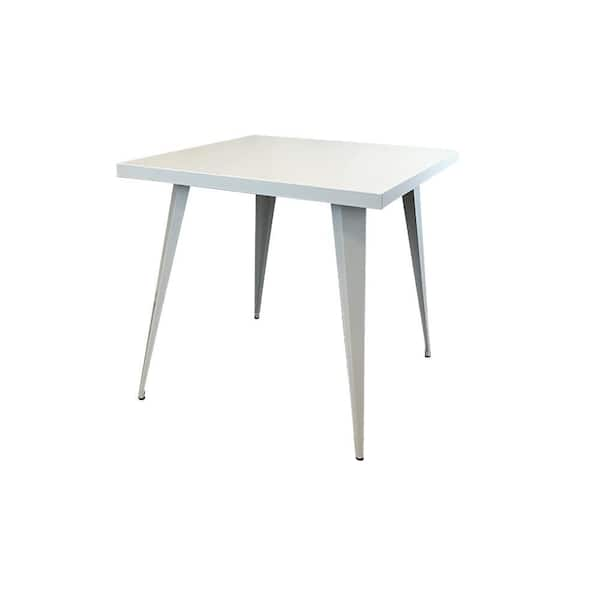 Benjara 32 in. White Metal Top 4 Legs Dining Table (Seat of 4) BM312252 ...