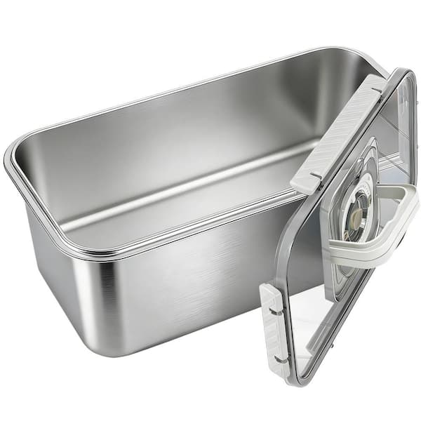 Stainless Steel Bread Box with Dishwasher Safe, Airtight and Lid for Storing Homemade Bread and Loaves (1-Pack)