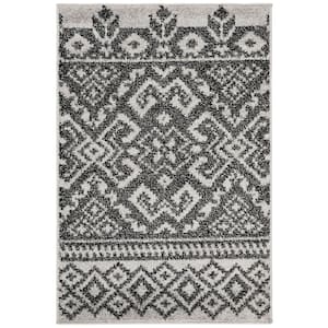 Adirondack Silver/Black Doormat 3 ft. x 4 ft. Geometric Area Rug