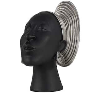 Black Resin African Woman Sculpture