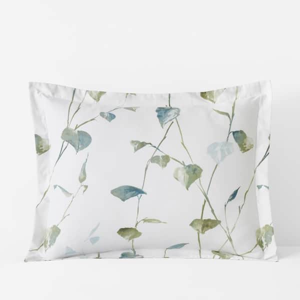 The Company Store Legends Hotel Autumn Leaf White Multi Wrinkle-Free Sateen Euro Sham