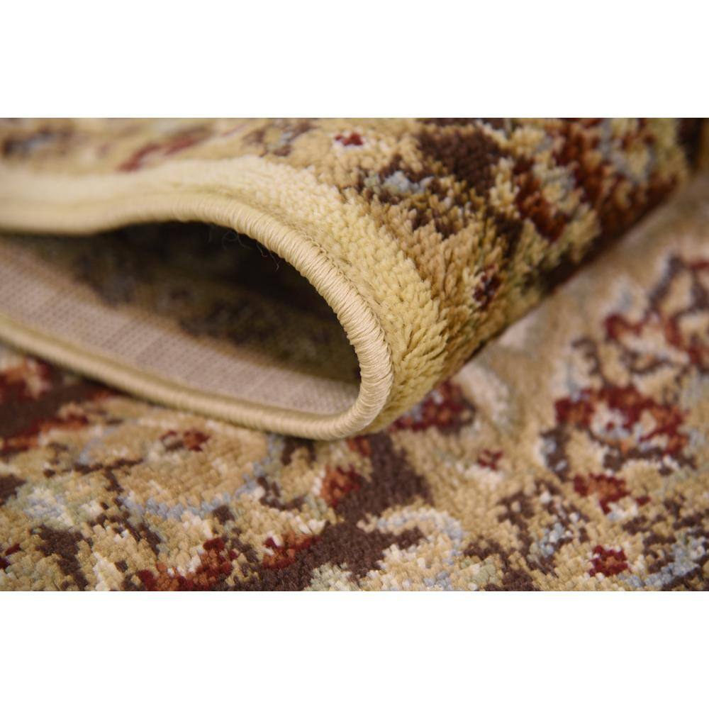 Ivory Floral Rectangular Synthetic Easy Care Area Rug