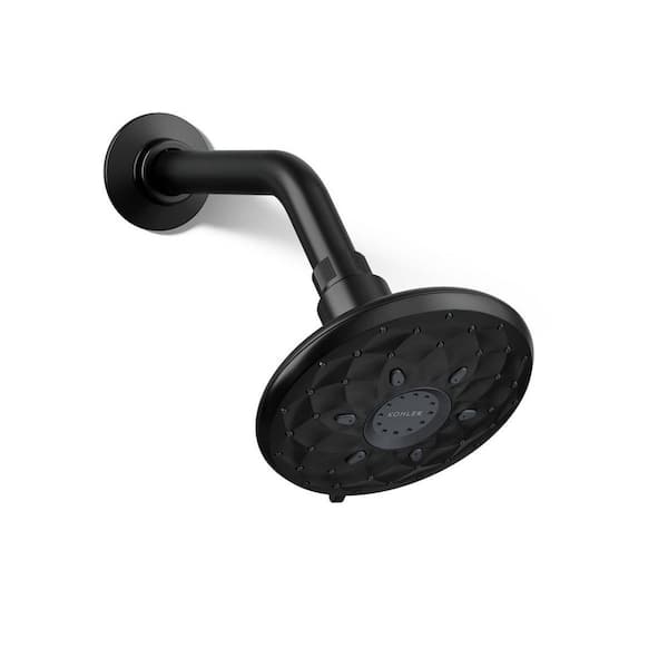 KOHLER Rosewood 6-Spray Patterns 4.9375 in. Wall Mount Fixed Shower Head in Matte Black