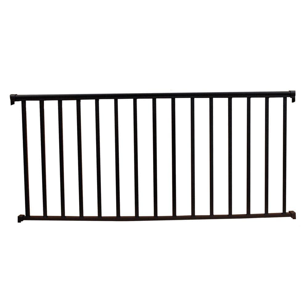 Ez Handrail 6 Ft X 36 In Textured Black Aluminum Baluster Railing Kit Ez6rhb The Home Depot