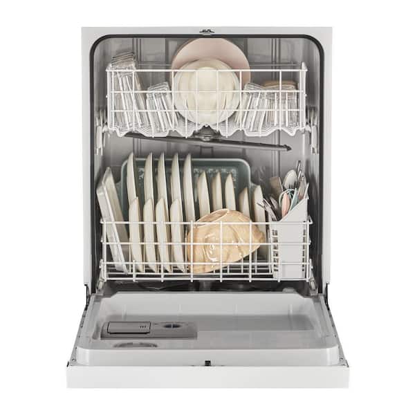24 in. White Front Control Built-In Tall Tub Dishwasher 120 Volts