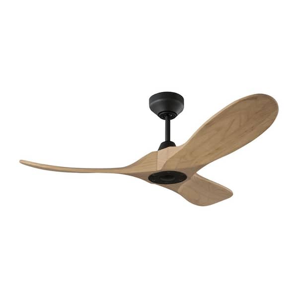 Maverick Smart 44 in., Indoor/Outdoor Midnight Black Modern Downrod Mount Ceiling Fan with Remote Included