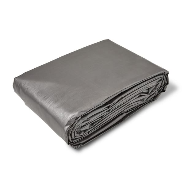 10 ft. x 15 ft. Silver 12 Mil Super Heavy Duty Poly Tarp with Reinforced Edges, Rustproof Grommets, Waterproof Cover