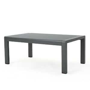 Cape Coral Gray Aluminum Outdoor Patio Coffee Table