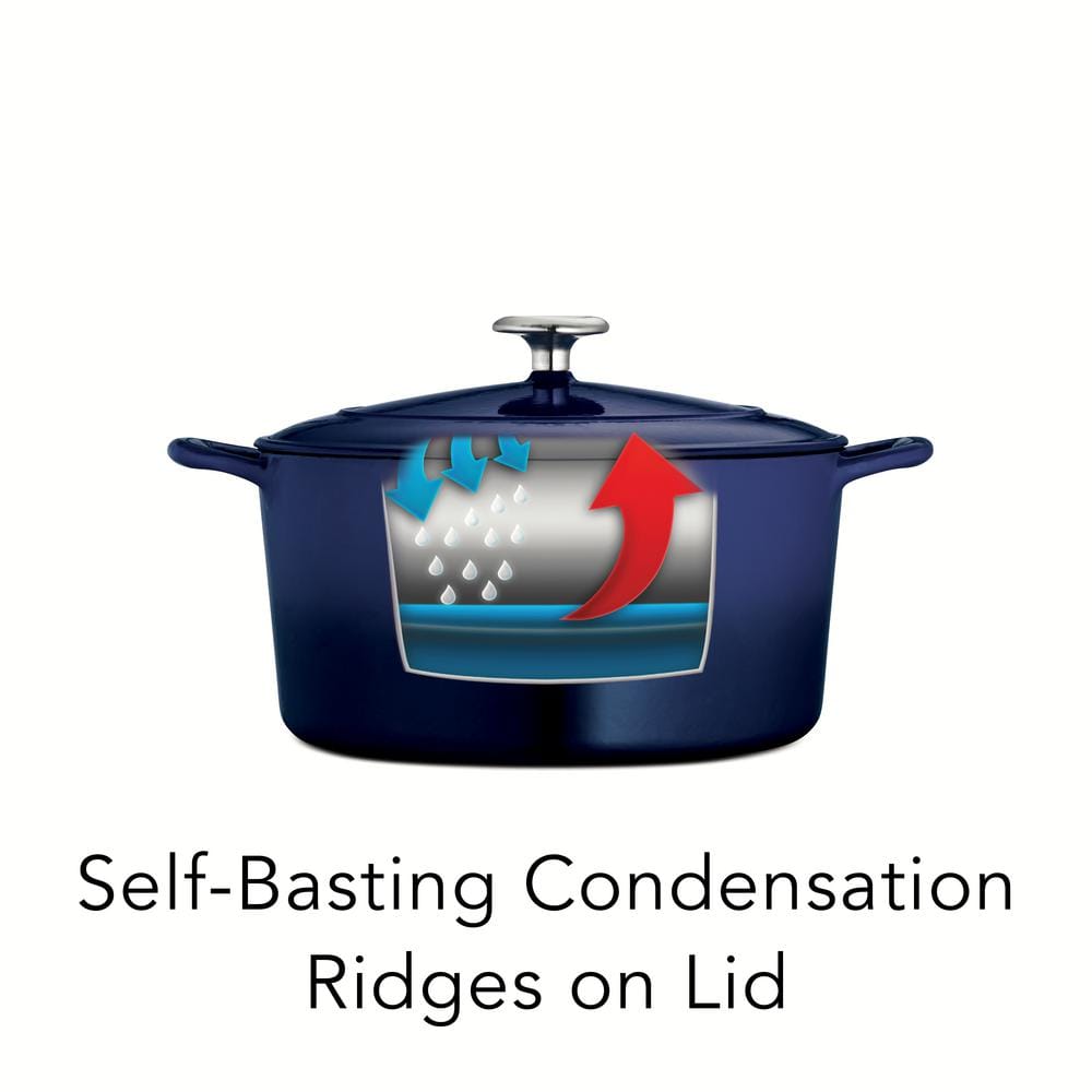 Enameled Cast Iron 6.5-Quart Red Dutch Oven with Lid
