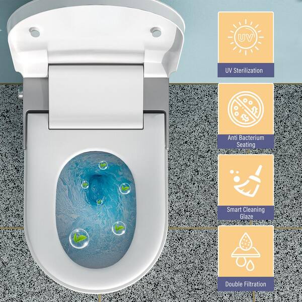 CASAINC Elongated Smart Bidet Toilet with Auto Flushing and UV Sterilization