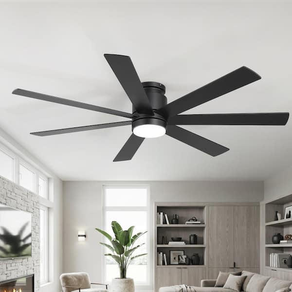 Overhead Fans Flashwind 60 in. Standard Black indoor/Outdoor Ceiling Fans with ...
