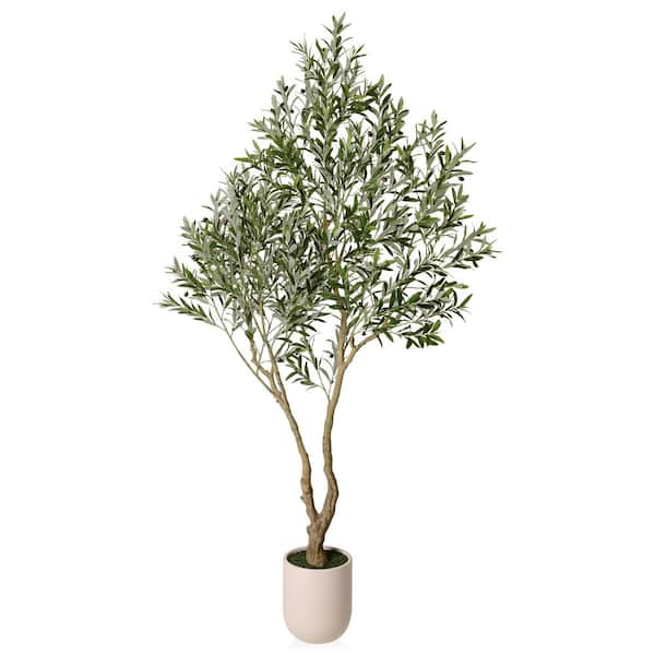 8ft.Artificial Olive Tree Large Faux Olive Tree with Realistic Leaves and Olives outdoor