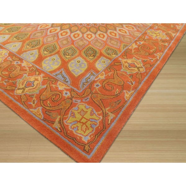 Rust 7 ft. 6 in. x 9 ft. 6 in. Hand Tufted Wool Traditional Gombad Area Rug