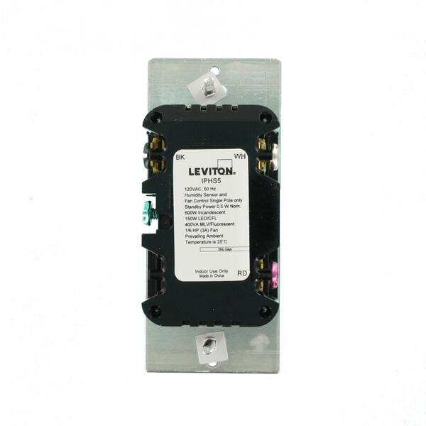 Leviton - Decora In-Wall Humidity Sensor & Fan Control, 3 A, Single Pole, Light Almond