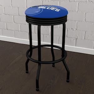 St. Louis Blues Logo 29 in. Blue Backless Metal Bar Stool with Vinyl Seat