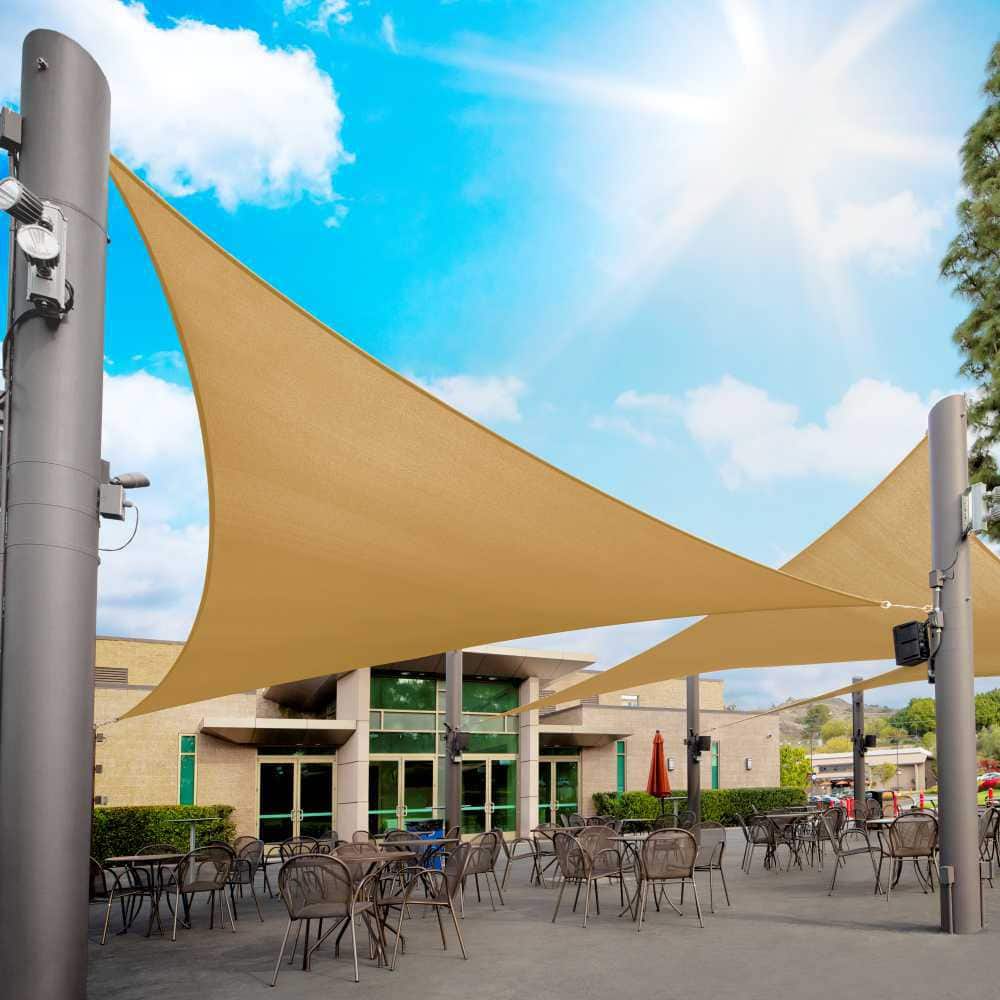 Sand Beige 8' x 8' x 8' Triangle Sun Shade Sail Canopy